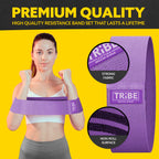 Tribe Lifting Fabric Resistance Bands for Exercise - Hip Bands for Working Out Legs, Glutes, Knees and Thighs for Men and Women - Cloth Circle Booty Bands for Physical Therapy (Purple)