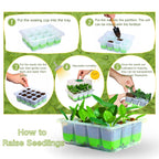 ZSYWODFO 5 Pack 60-Cell Silicone Seed Starter Trays with Humidity Dome