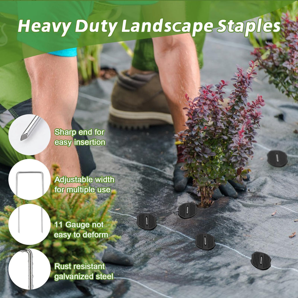 100Pcs Landscape Fabric Stakes 6 Inch Galvanized Garden Staples