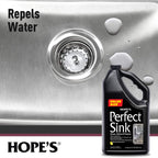 HOPE'S Perfect Sink Cleaner and Polish, Restorative, Water-Repellant, Removes Stains, Ideal for Brushed Stainless Steel, Cast Iron, Porcelain, Corian, Composite, Acrylic, Value Size
