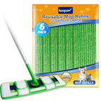 KEEPOW XL Mop Pads Compatible with Swiffer Sweeper XL, 6 Pack Wet Pads Refills Dry Sweeping Cloths, Reusable Pads for X-Large