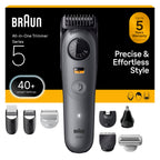 Braun Series 5 All-in-One Beard & Body Grooming Kit for Men, Cordless Trimmer, Hair Clippers & Shaver for Face, Hair & Body with Smooth Shave Head, AIO 5510