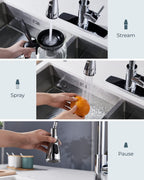 FORIOUS Kitchen Faucets with Pull Down Sprayer, Chrome, High Arc Single Handle Classic Stainless Steel Sink Faucet Pull Out for Farmhouse Camper Laundry Rv Bar