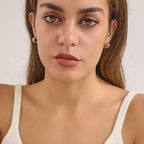 NOKMIT Two Tone Huggie Hoop Earrings for Women, Dainty 14K Gold and Silver Mixed Metal C Shaped Hoops, Small Multi Statement Geometric Earrings, Plain High Polish Non Tarnish Jewelry Gifts