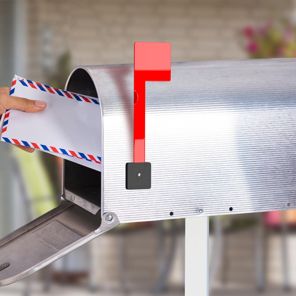 No Tools Needed Weather-Proof Mailbox Flag Replacement (Pack of 2) Strong Adhesive or Screws Red Flag for Mailboxes Outside – Two Installation Options