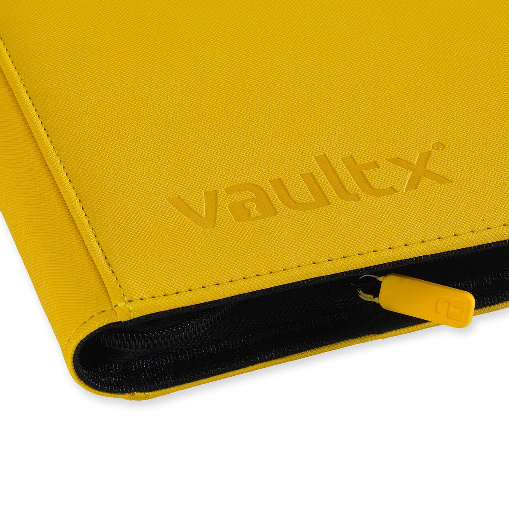 Vault X 12 XL Pocket Trading Card Zip Binder - 624 cards, Premium Exo-Tec Album Material, 26 Side-Loading Pages, Folder for Collectible Card Games, Sports, TCG (Yellow)