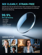 TIJN Magnus Blue Light Blocking Glasses for Women Men,Square Cat Eye Frame Bluelight Glasses for Gaming/Computer/Screen,DR