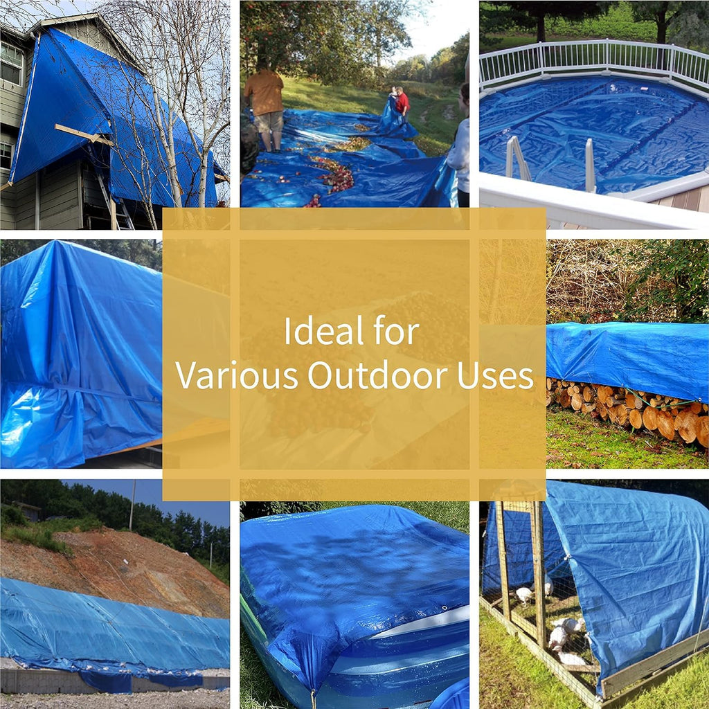 18 FT Round Above Ground Pool Liner Pad, Heavy Duty Outdoor Pool Mat Underlayment for 18' Round Pools, Prevents Punctures Pool Ground Cloth Protector Tarp (18 FT)