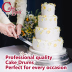 Cakebon Cake Boards Square - Sturdy 1/2 Inch Thick Drums - 10 Inch Professionally Wrapped Edges Black 6-Pack