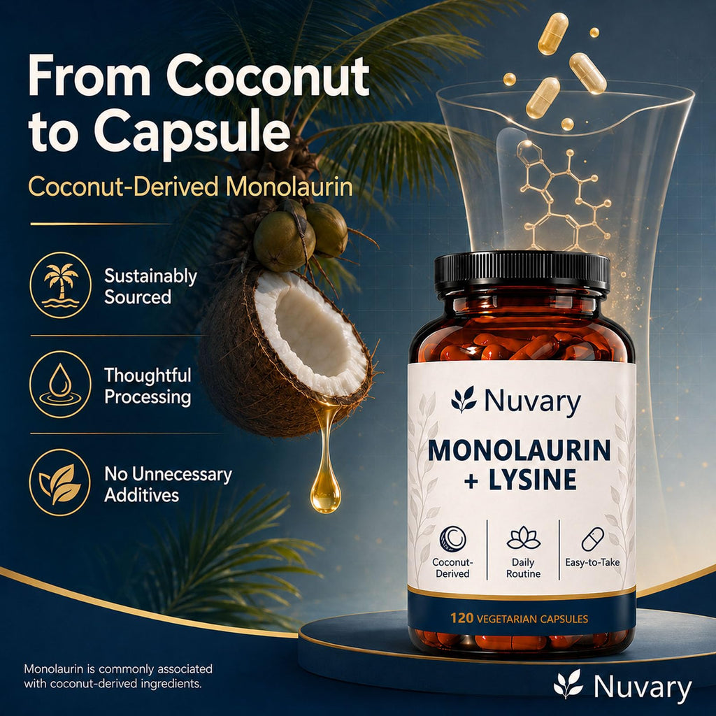 Nuvary Monolaurin Lysine Capsules, 120 Count (1)