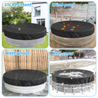 8ft Extra Large Round Stock Tank Pool Cover,Steel Round Stock Tank Pools Cover for Protection from Debris, Leaves, Dust - Waterproof and UV Resistant,Stock Tank Pools Cover with Drawstring Design