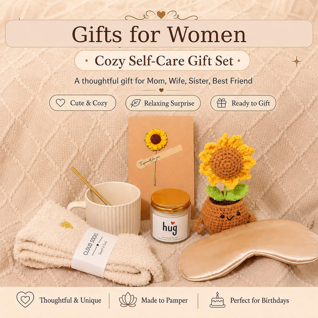 Women's Birthday Self-Care Gift Basket, Sunflower-Themed Sunshine Gift Sunshine Care Gift Set,Christmas Birthday Gift, Dedicated to Women, Mothers, Best Friends, Wives
