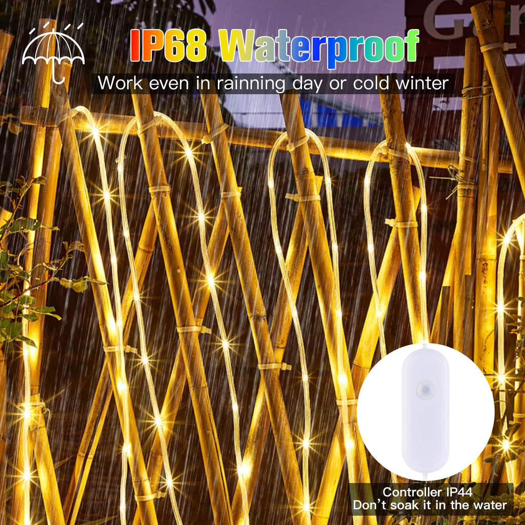 Nazuwke 99Ft LED Rope Lights Outdoor, String Light for Outside Waterproof