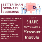 PLANT.O NUTRITION Berberine Supplement - 10xHigher Absorption Berberine HCI Complex with Bitter Lemon & Banaba Leaf - Cholesterol & Metabolic Clinically Researched Support - 60 Capsules Non-GMO