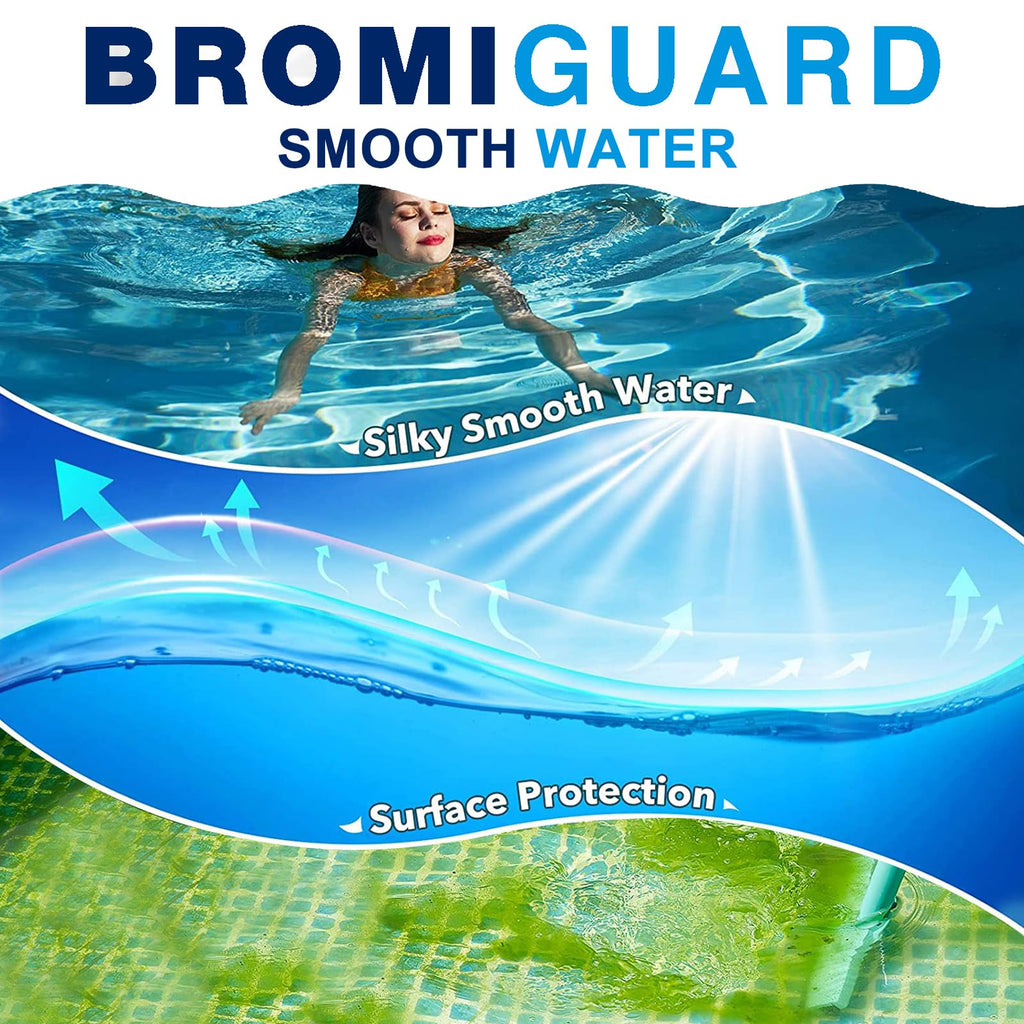BROMIGUARD 1.8 Lbs Spa Bromine Tablets 1 Inch for Spa Hot Tub Chemical Sanitizer | Pre-Stabilized 1" Brominating Tablets for Pools | Less Chlorine Odor Bromine Tabs 1.8 Pounds