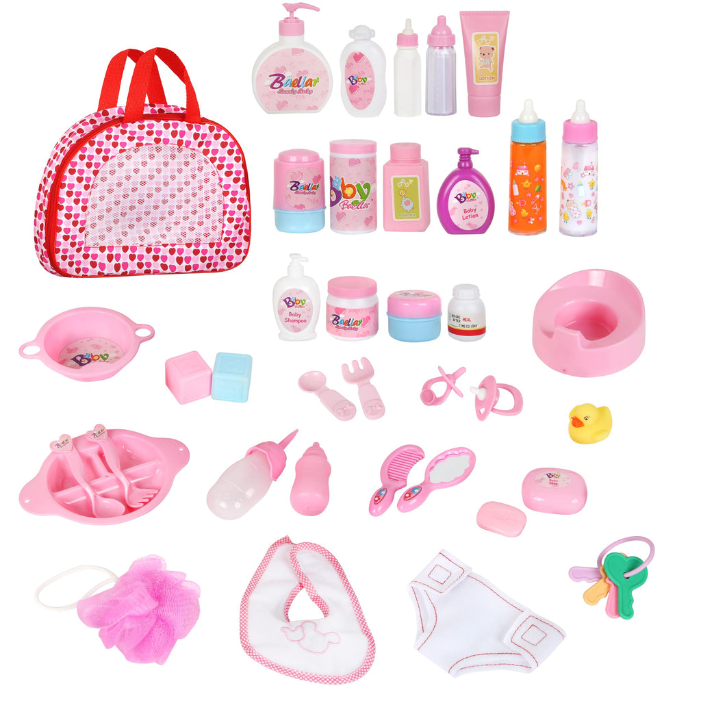 fash n kolor My Sweet Baby Disappearing Doll Feeding Set | Baby Care 6 Piece Doll Feeding Set (40 pc Set)