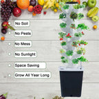 JPWDDWYT Hydroponics Tower Indoor Growing System Vertical Garden Planter Indoor Smart Garden Kit with Pump and Movable Water Tank Vegetable Plant Gift for Gardening Lover (35-Plants)