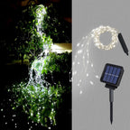 Solar Waterfall Fairy Bunch Lights Outdoor Waterproof 200LEDs 8 Modes Watering Can Light (NO CAN), Solar Powered String Lights Firefly Vine Christmas Tree Garden Decorations Gardening Gifts for Mom