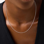 Goldegg 925 Sterling Silver Chain for Women, Diamond Cut 1mm Box Chain