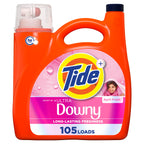Tide Plus Boost of Ultra Downy Liquid Laundry Detergent, April Fresh Scent, 148 fl oz, 105 Loads, Laundry Detergent Liquid with Long-Lasting Freshness