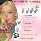 Goddvenus Lash Clusters Kit 9-14mm Wispy Eyelash Clusters Lashes Natural DIY Lash Extension Kit Short Cluster Eyelash Extensions Kit 300pcs C Curl Individual Lashes Cluster Eyelash (With Tweezers)