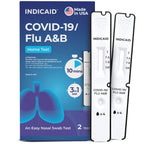 INDICAID COVID-19/Flu A&B 3-in-1 Antigen Test, FDA Authorized Covid Flu Home Test Combo Kit, Fast Results in 10 Minutes, Made in USA, 2 Tests with Soft Nasal Swab, - Easy to Use & Non-Discomfort - FSA/HSA Eligible