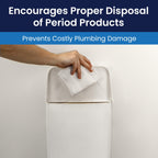 Hospeco Feminine Hygiene Receptacle White ABS Plastic 250-201W