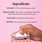 Pixie Organic Cotton Ultra-Thin Extra Long Overnight Pads for Women – Maximum Absorbency with Wings – Leak-Proof, Hypoallergenic, Unscented, Postpartum – Compostable, Biodegradable – 24 Count