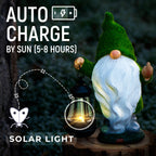 Garden Gnome 11.8, Funny Gnomes with Solar Lantern, Garden Statues Outdoor Clearance, Garden Gnomes Outdoor Funny for Patio Decor