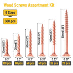 Mr. Pen- Wood Screws Assortment Kit, 300 pcs, Rose Gold, Phillips Head