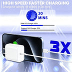 Fast Charger for iPhone 17/16/15 Charger,10FT Extra Long Fast Charging 3Pack Block USB-C to USB C Fast Charging Cable Cord for iPhone Air/17 Pro Max/iPhone 16 Pro/16 Plus/15 Pro Max,iPad Pro/Air/Mini