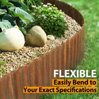 Worth Pre-Rusted Wide-Corrugated Garden Edging, 10" x20Ft Sturdy Steel Lawn Landscape Edging, Bendable Metal Long Strips of Garden Border for Raised Flower Bed Tree Surrounds