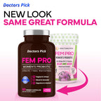 Doctors Pick Fem Pro Probiotics for Women. 17 Clinically Effective Strains for Vaginal, Digestive & Immune Support, Urinary Tract Health, pH Balance and Mood. 60 Veggie Capsules, 2 Month Supply