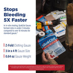 Adventure Medical Kits QuikClot Advanced Clotting Gauze - Stops Bleeding Up to 5X Faster Than Standard Gauze - Kaolin Hemostatic Dressing - for First Aid Kits & Survival Gear - 3 x 48