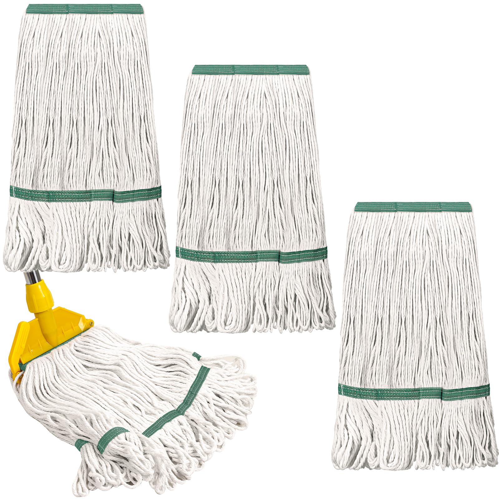Eccliy 24 Pack Heavy Loop End Cotton String Mop Head Heavy Duty Mop Head Commercial Refills Replacement Bulk for Home Industrial Commercial Floor Cleaning