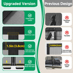 HOFUDON Upgraded Magnetic Screen Door Mesh, Full Strip Magnets, Heavy Duty Fiberglass Mesh, Door Screen Magnetic Closure for Single Door Size 32 x 80 Inch, Screen Door Size 35 x 82 Inch Black