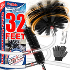 PetOde 32 Feet Dryer Vent Cleaner Kit, Enhanced Flexible Quick Snap Brush with Drill Attachment for Effective Cleaning, 360 Degree Rotation Without Loosening, Use with or Without a Power Drill