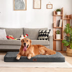 EHEYCIGA Orthopedic Dog Bed Large with Removable Washable Cover, 41IN Grey