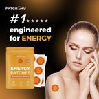 Energy Patches with B12-9-in-1 Biotin, Thiamine & B-Vitamin Complex + Natural Caffeine for Women & Men - Energy & Focus - 60 Day Supply