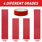 Emery Cloth Roll, 4 Grits 1'' x 19.7' Sandpaper Roll 120 240 320 400 Emery Cloth for Metal, Wood, Automotive Furniture, Wet/Dry Sanding Paper with Dispenser, 6 Meters Per Roll
