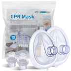 Primacare RS-6847 CPR Rescue Masks, Pack of 10 – FDA Approved CPR Masks with One-Way Valves for Emergency Response, First Aid Kits, CPR Training & Rescue Breathing – Universal Adult Size
