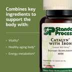 Standard Process Catalyn with Iron - Energy & Metabolism Support - Includes Vitamins A, C & D - Non-Dairy & Non-Soy - 150 Capsules (75 Servings)