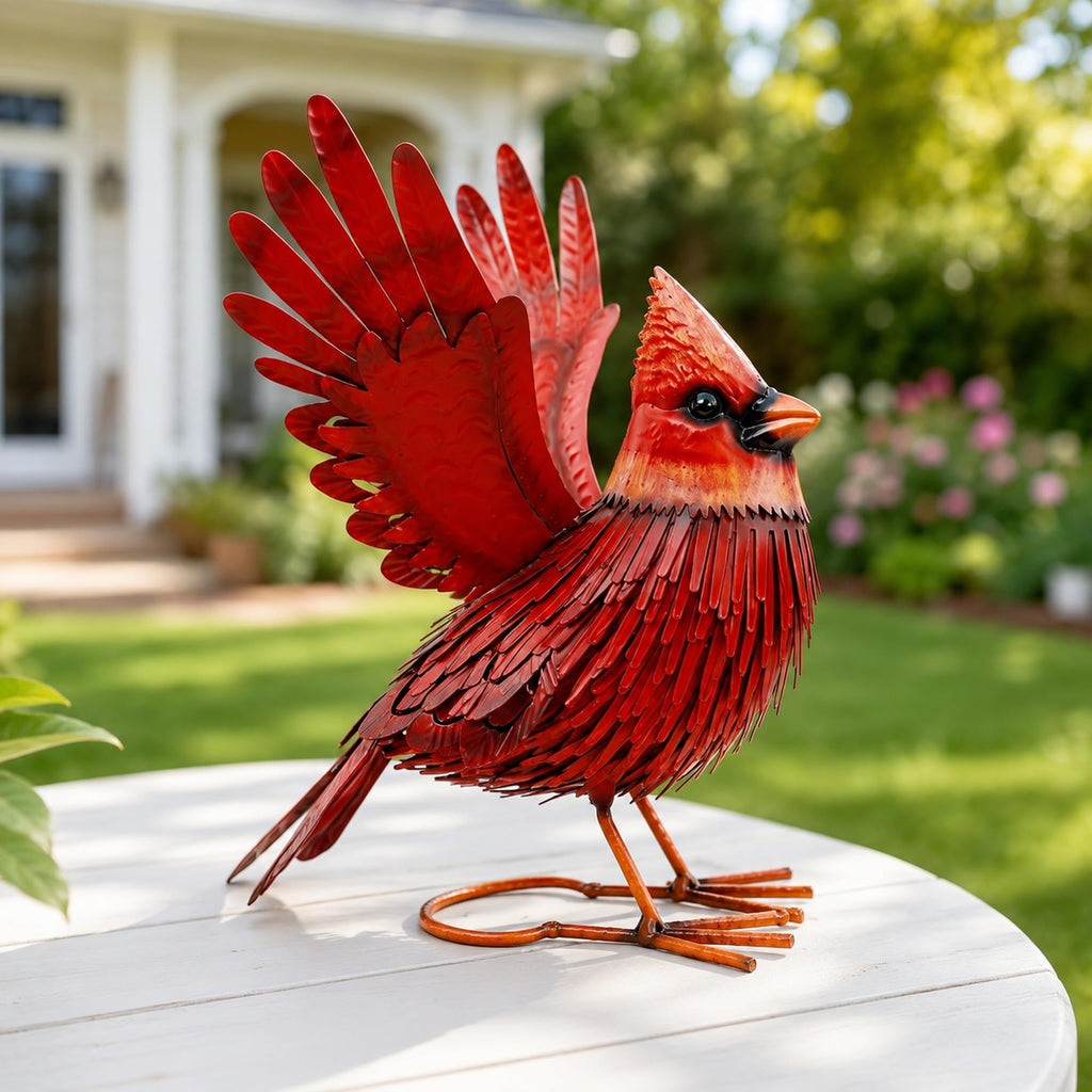 Nacome Cardinal Metal Garden Statue: Easy Assemble Outdoor Decor