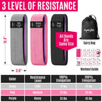 WALITO Resistance Bands for Legs and Butt, Fabric Exercise Loop Bands Yoga, Pilates, Rehab, Fitness and Home Workout, Strength Band for Booty