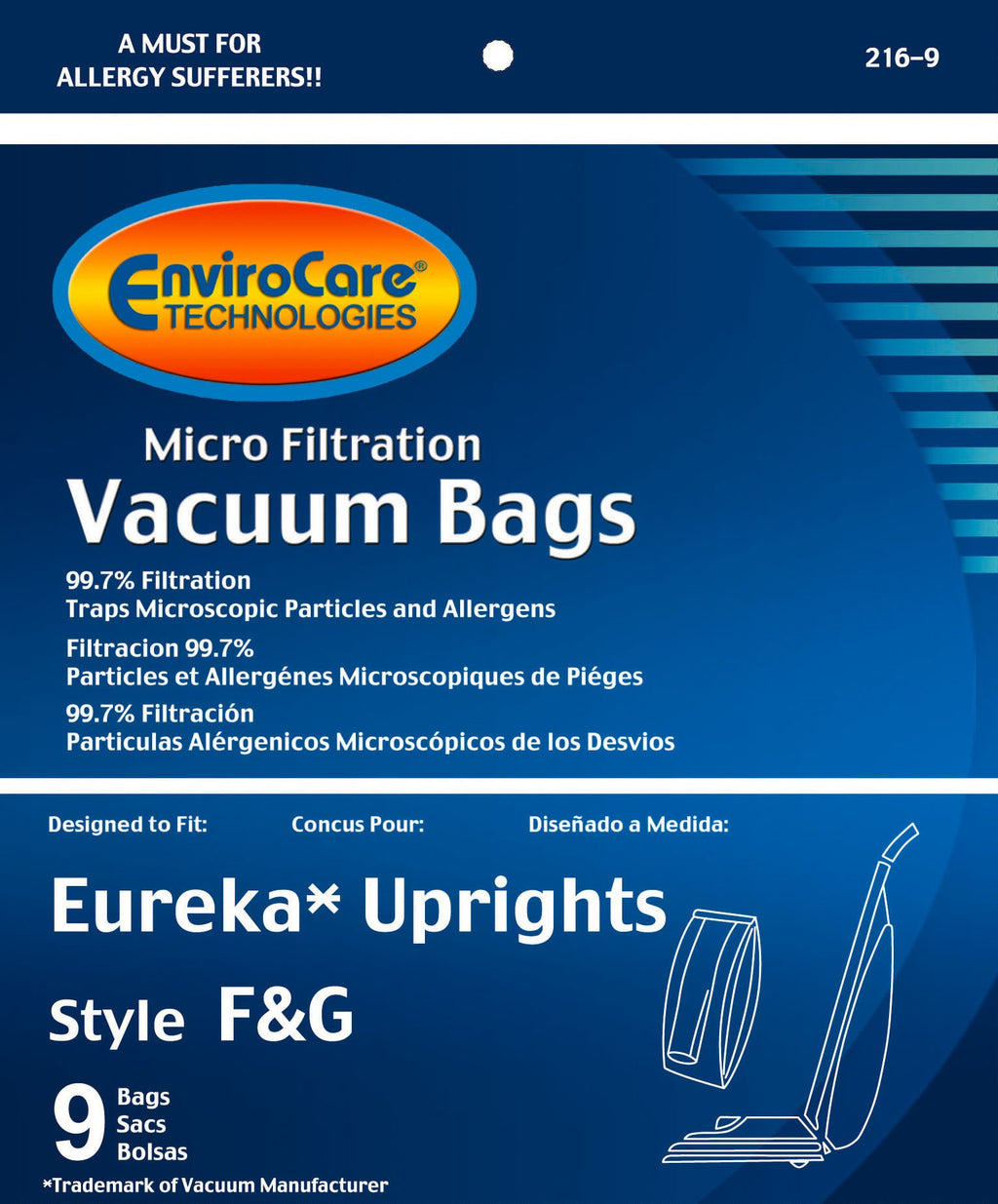EnviroCare Replacement Micro Filtration Vacuum Bags for Eureka F&G Sanitaire, Kenmore 5062, White Westinghouse, Koblenz, Singer SUB-1, Commercial, Imperial, ESP, 52320A-12, 57695A-12, 200, 600, 1400