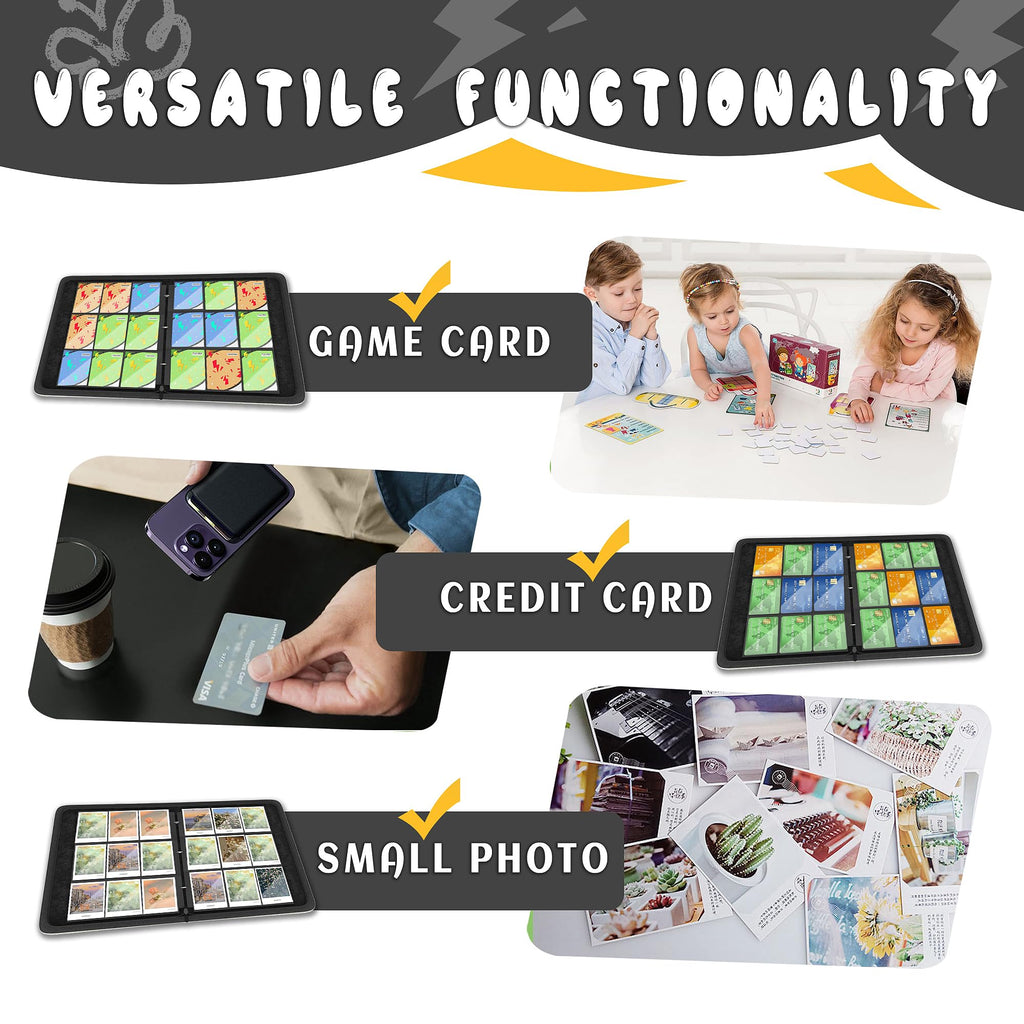 Trading Card Binder 9 Pocket,Card Binder 900 Pockets,Card Book Holder Cards with 50 Removable Sleeves,3-Ring Zip Design MTG/TCG/Sport Collectible Trading Card Albums Gifts for Boys and Girls (Black)