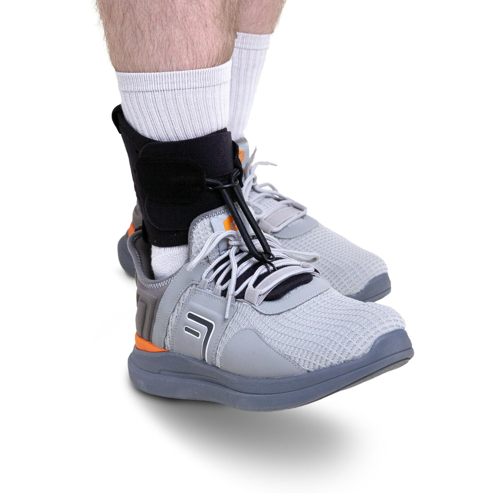 Boxia Drop Foot Support – Class 1 AFO Brace for Flaccid Paralysis/Foot Drop | Discreet Shoe-Compatible Design, Adjustable Strap | Adult Unisex Black Small