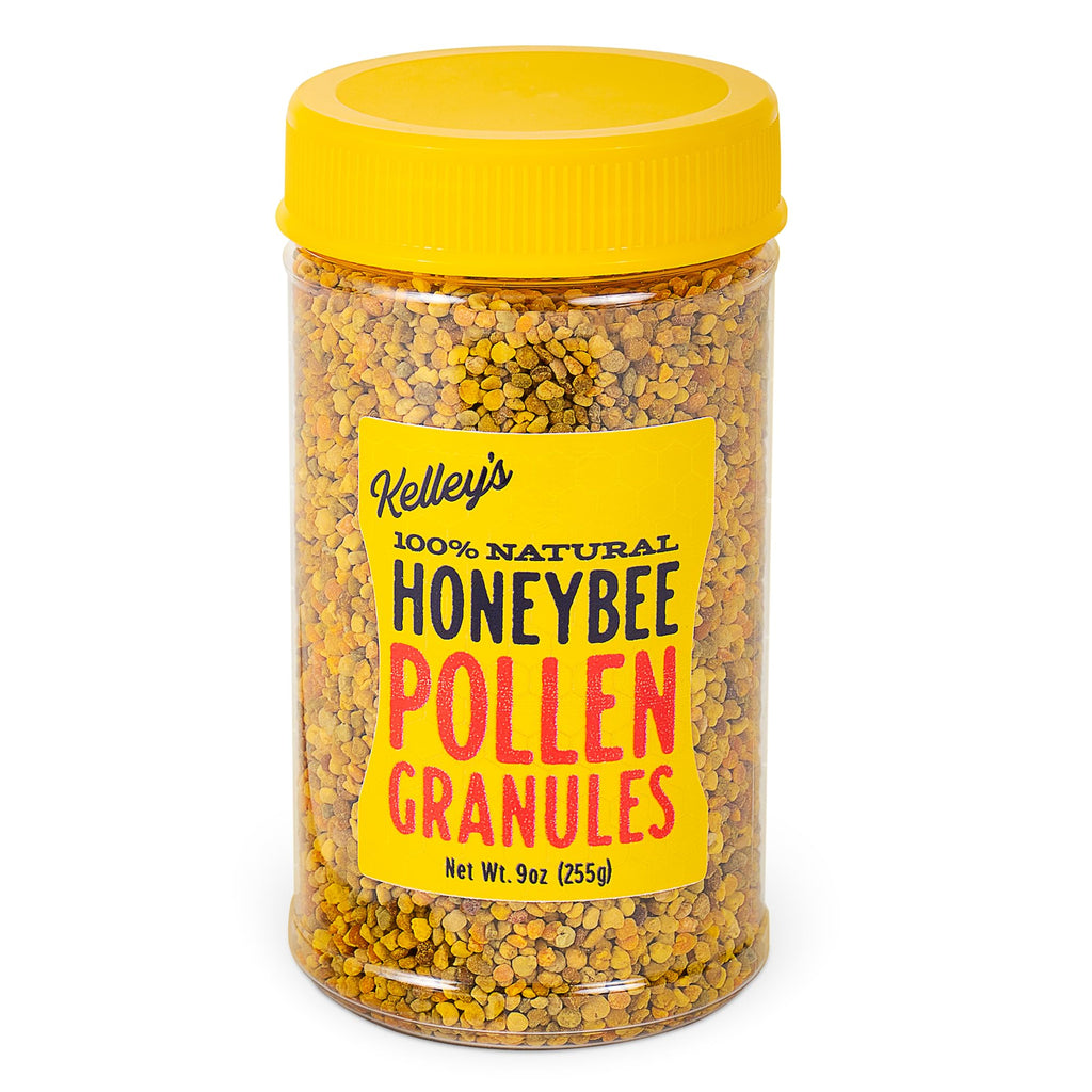 Kelley’s Bee Pollen, 9 oz – 100% Raw Bee Pollen Granules, GO TEXAN Certified – Naturally Preserved Vitamins, Enzymes, Amino Acids & Protein – Gluten Free, Non-GMO, Paleo & Keto Friendly