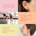 Pip Pop Ice Cream Flat Back Stud Earrings - Hypoallergenic, Gold PVD
