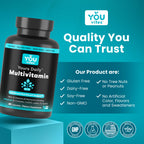 You Vites - Methylated Multivitamin for Men and Women, Methyl Multi Without Iron - 60 Capsules, MTHFR Supplement with Methyl B12, Methylfolate (5-MTHF), CoQ10 for Energy, Heart and Mood Support